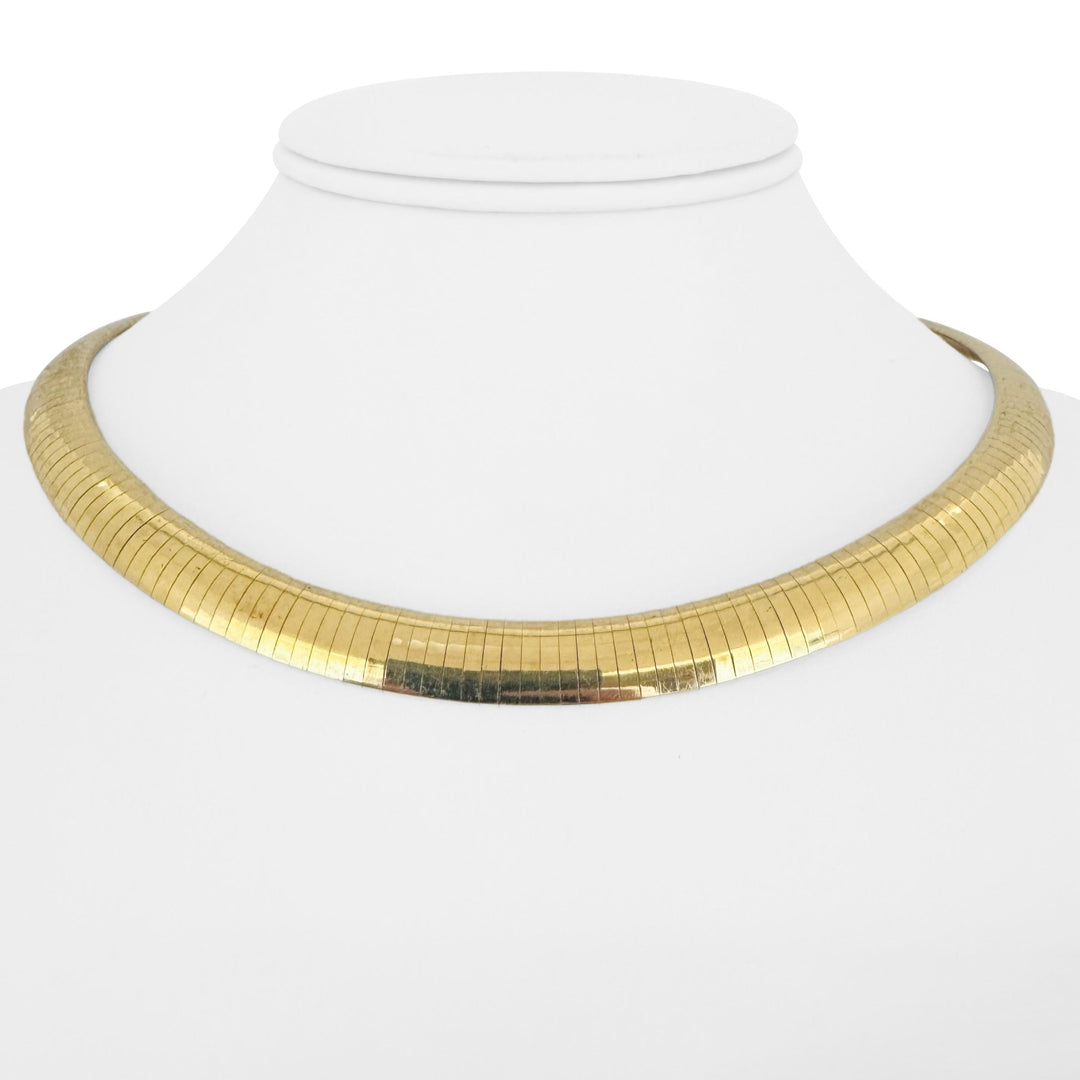 14k Yellow Gold 59.7g Solid Heavy 10mm Omega Link Necklace Italy 17"