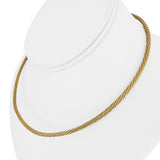 14k Yellow Gold 26.8g Solid Ladies Rigid Twisted Rope Collar Necklace 15"