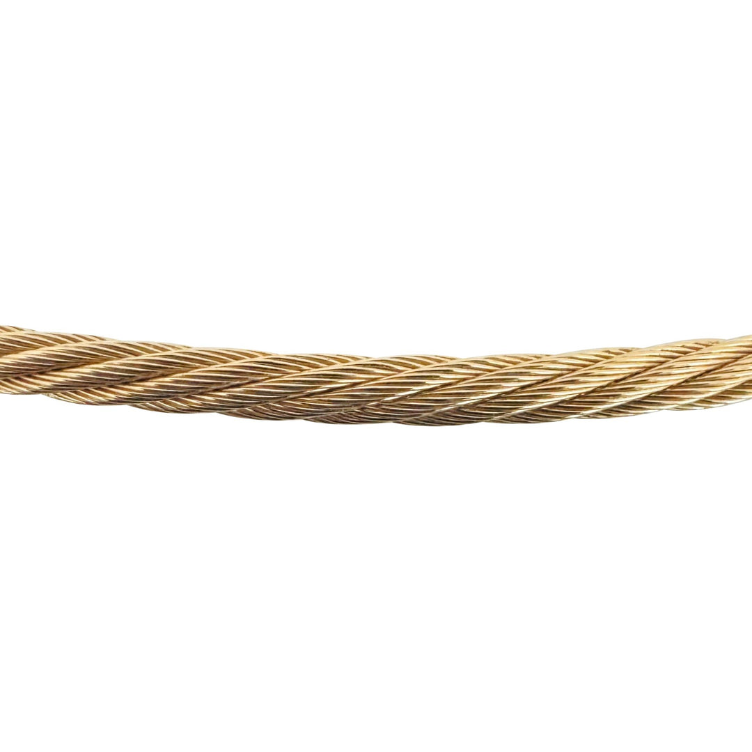 14k Yellow Gold 26.8g Solid Ladies Rigid Twisted Rope Collar Necklace 15"