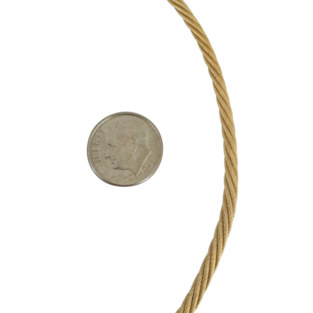 14k Yellow Gold 26.8g Solid Ladies Rigid Twisted Rope Collar Necklace 15"