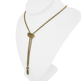 14k Yellow Gold 20.6g Solid Vintage Slide Lariat Tassel Necklace 26"
