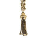 14k Yellow Gold 20.6g Solid Vintage Slide Lariat Tassel Necklace 26"