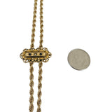 14k Yellow Gold 20.6g Solid Vintage Slide Lariat Tassel Necklace 26"