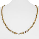 19k Portuguese Yellow Gold 25.4g Solid 3.5mm Curb Link Chain Necklace 22"