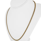 19k Portuguese Yellow Gold 25.4g Solid 3.5mm Curb Link Chain Necklace 22"