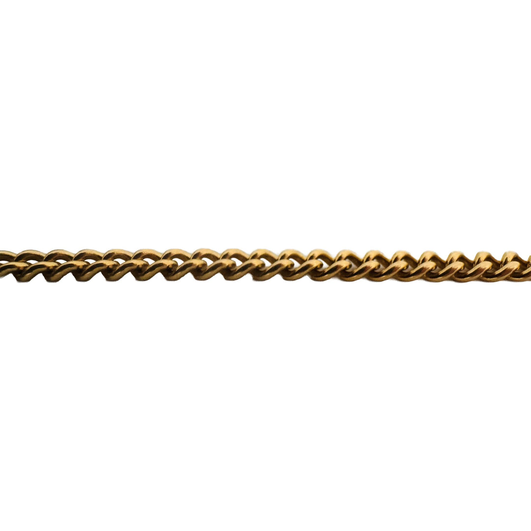 19k Portuguese Yellow Gold 25.4g Solid 3.5mm Curb Link Chain Necklace 22"