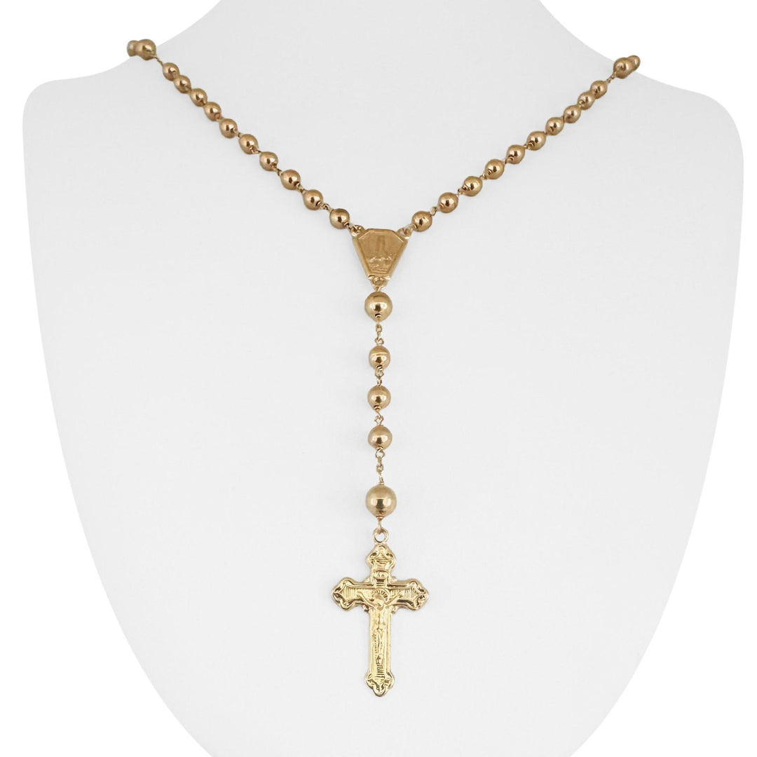 19k Portuguese Yellow Gold 11.9g Rosary Bead Necklace 21"
