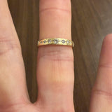 18k Yellow Gold and Diamond Solid Vintage Band Ring Size 8.5