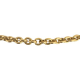 18k Yellow Gold 13g Semi Solid Cable Link Station Chain Necklace Italy 23"