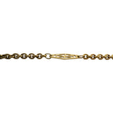 18k Yellow Gold 13g Semi Solid Cable Link Station Chain Necklace Italy 23"