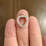 14k White Gold and 0.25cttw Diamond Heart Pendant 0.85"