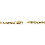 18k Yellow Gold 13g Semi Solid Cable Link Station Chain Necklace Italy 23"