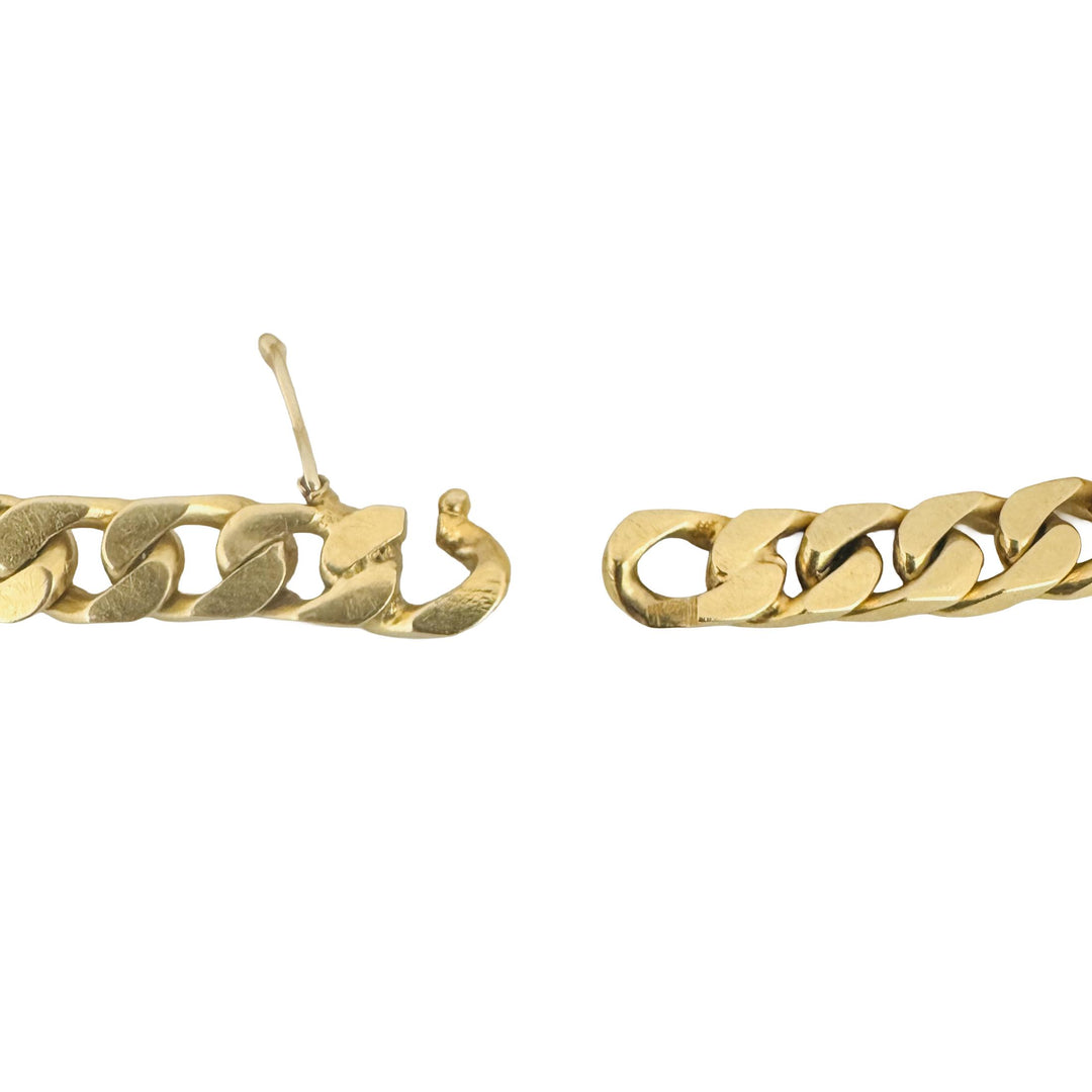 18k Yellow Gold 35.2g Solid Heavy Vintage Curb Link Bracelet 7.5"