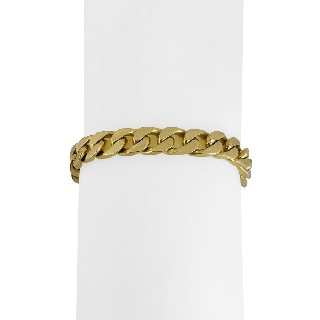 18k Yellow Gold 35.2g Solid Heavy Vintage Curb Link Bracelet 7.5"