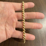 14k Yellow Gold 14.9g Ladies Polished 7mm San Marco Link Bracelet Italy 7"