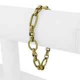 18k Yellow Gold 7.3g Hollow Vintage 7.5mm Fancy Cable Link Bracelet Italy 7.25"