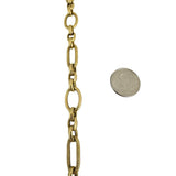 18k Yellow Gold 7.3g Hollow Vintage 7.5mm Fancy Cable Link Bracelet Italy 7.25"