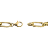 18k Yellow Gold 7.3g Hollow Vintage 7.5mm Fancy Cable Link Bracelet Italy 7.25"