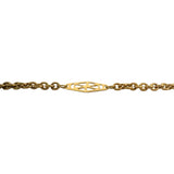 18k Yellow Gold 5.7g Semi Solid Cable Link Station Bracelet Italy 9"