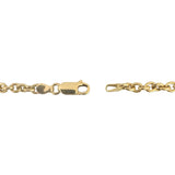 18k Yellow Gold 5.7g Semi Solid Cable Link Station Bracelet Italy 9"