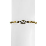 18k Yellow Gold 5.7g Semi Solid Cable Link Station Bracelet Italy 9"