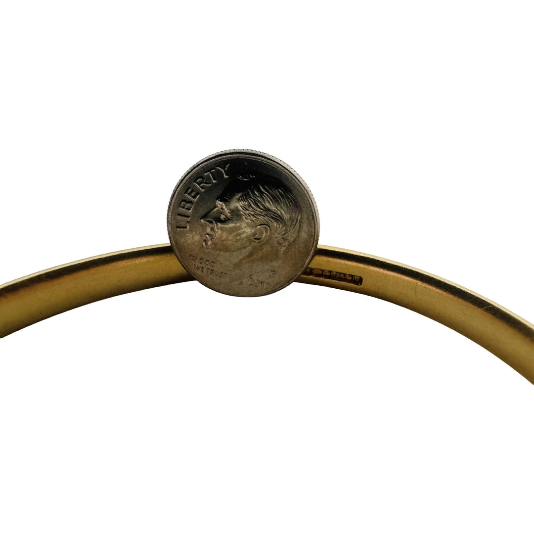Charles Green & Sons 18k Yellow Gold 35g Solid Heavy Vintage Bangle Bracelet 7"