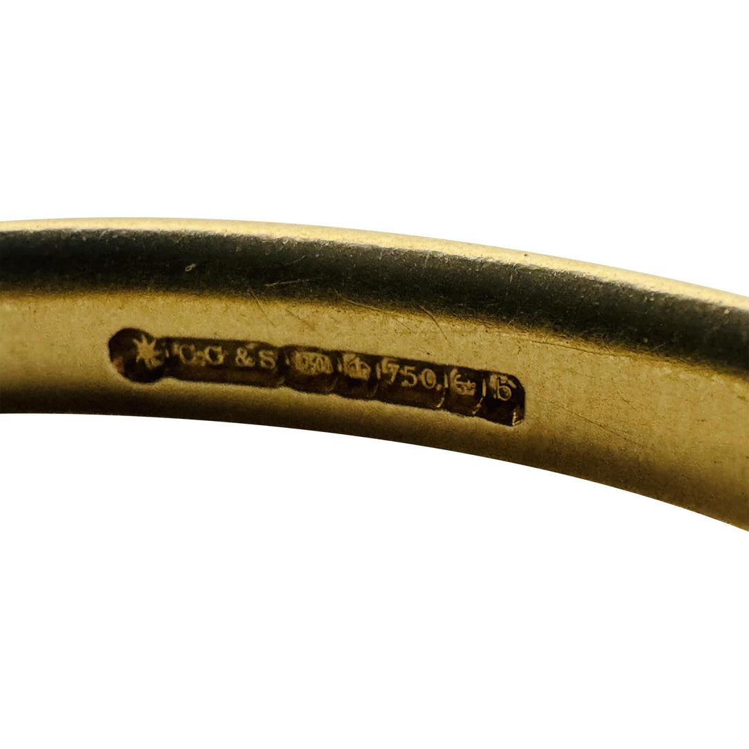 Charles Green & Sons 18k Yellow Gold 35g Solid Heavy Vintage Bangle Bracelet 7"