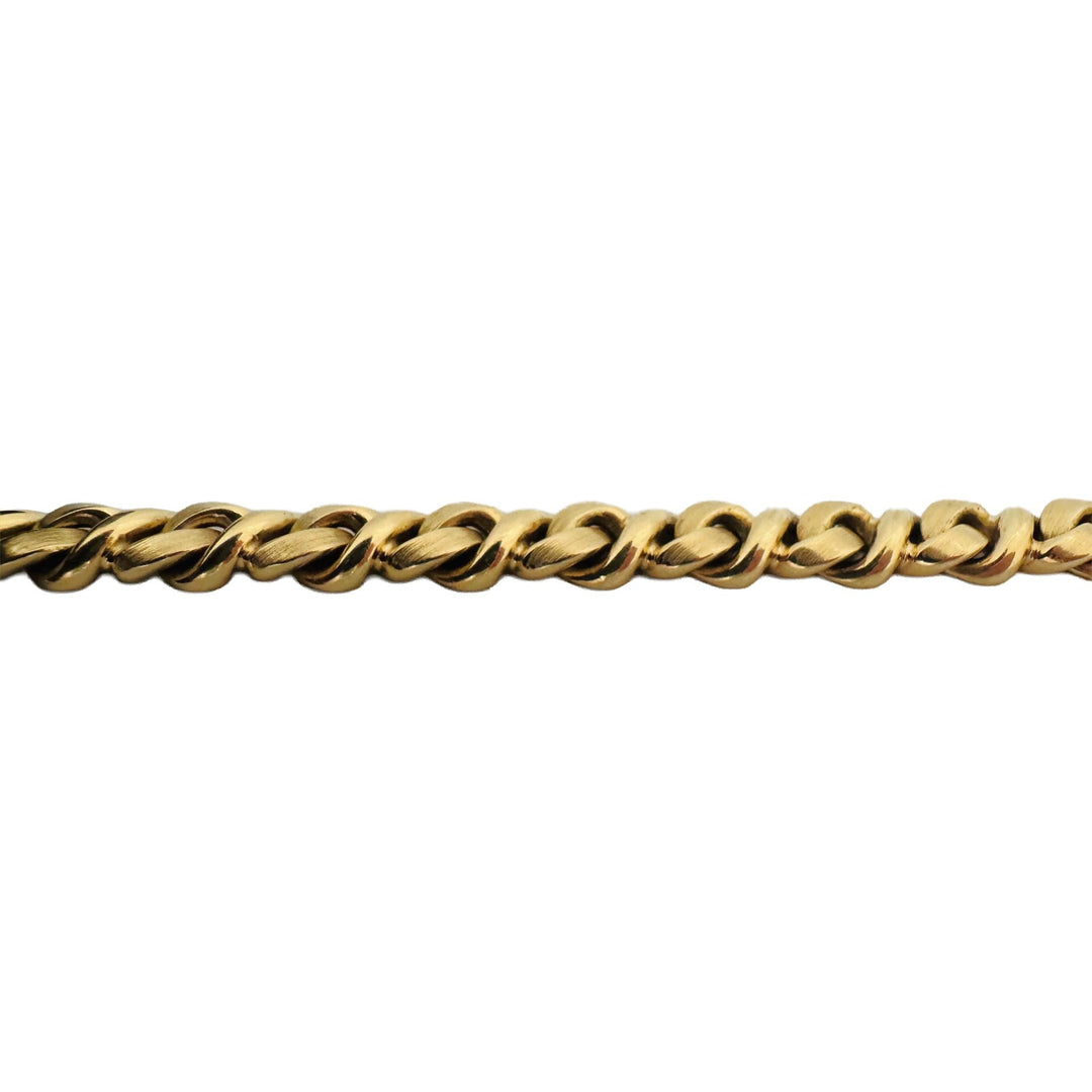 Chiampesan 18k Yellow Gold 41.2g Solid Heavy Fancy Curb Link Bracelet Italy 7"