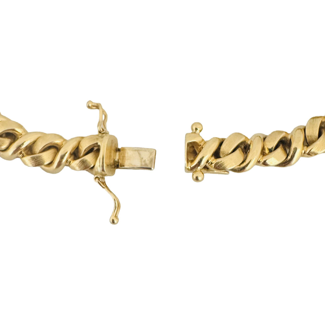 Chiampesan 18k Yellow Gold 41.2g Solid Heavy Fancy Curb Link Bracelet Italy 7"