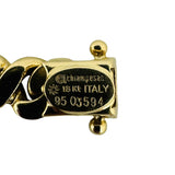 Chiampesan 18k Yellow Gold 41.2g Solid Heavy Fancy Curb Link Bracelet Italy 7"