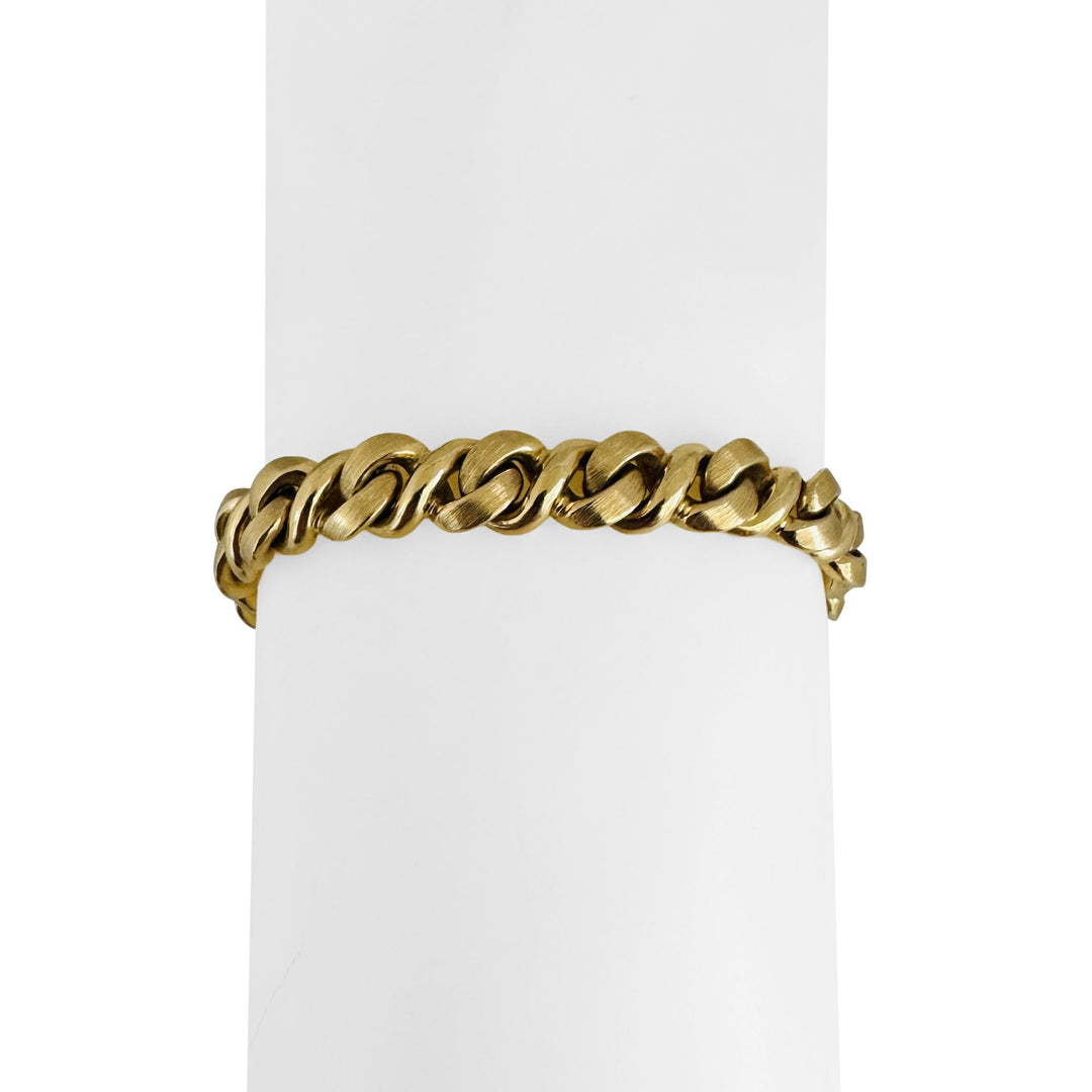 Chiampesan 18k Yellow Gold 41.2g Solid Heavy Fancy Curb Link Bracelet Italy 7"