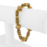 18k Yellow Gold 32g Heavy Vintage Fancy Link Bracelet Italy 8"