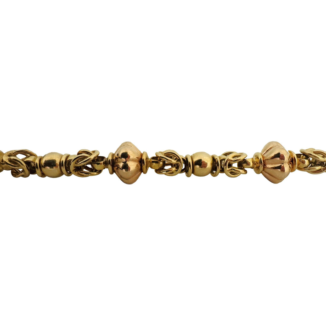 18k Yellow Gold 32g Heavy Vintage Fancy Link Bracelet Italy 8"