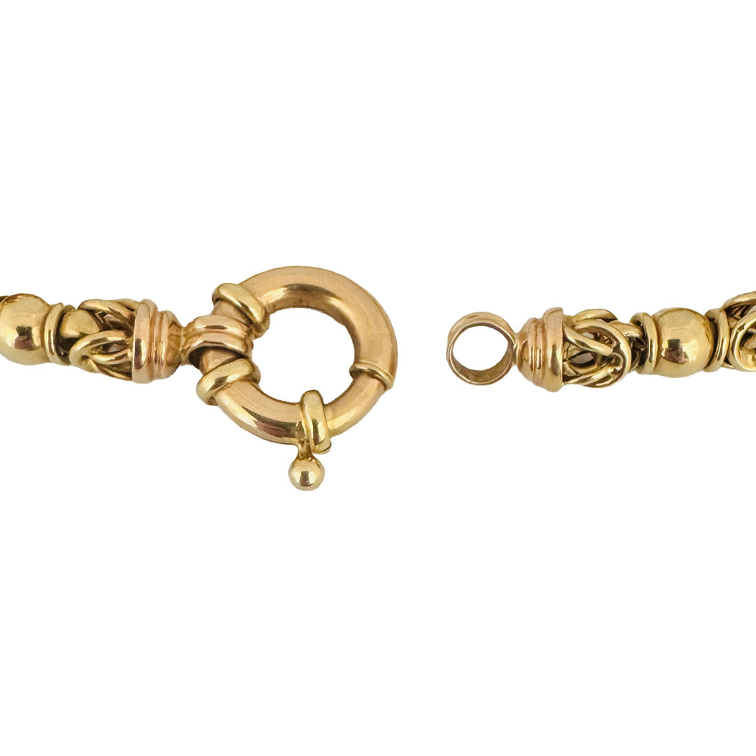 18k Yellow Gold 32g Heavy Vintage Fancy Link Bracelet Italy 8"