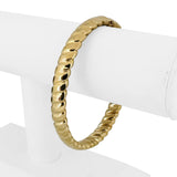 14kk Yellow Gold 14.2g Ladies Large 9mm Spiral Bangle Bracelet 8.25"