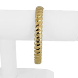 14kk Yellow Gold 14.2g Ladies Large 9mm Spiral Bangle Bracelet 8.25"