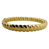 14kk Yellow Gold 14.2g Ladies Large 9mm Spiral Bangle Bracelet 8.25"