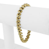 14k Yellow Gold 23.5g Ladies Polished 7mm San Marco Link Bracelet Italy 7"