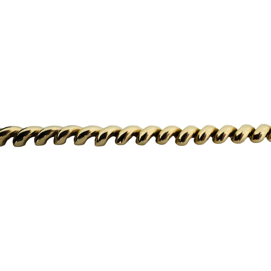 14k Yellow Gold 23.5g Ladies Polished 7mm San Marco Link Bracelet Italy 7"