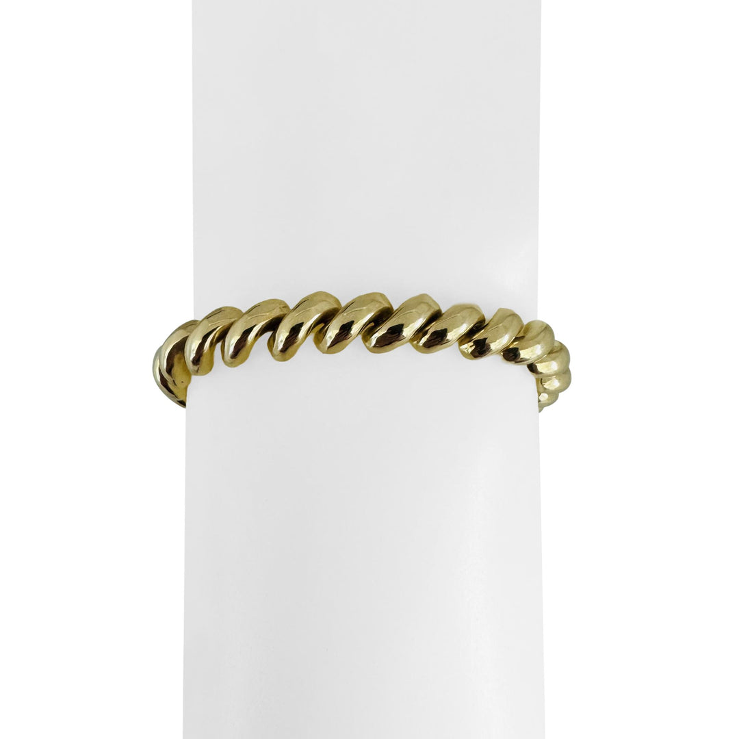 14k Yellow Gold 23.5g Ladies Polished 7mm San Marco Link Bracelet Italy 7"