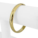 14k Yellow Gold 11.3g Ladies Polished 8mm Diamond Cut Bangle Bracelet 7"