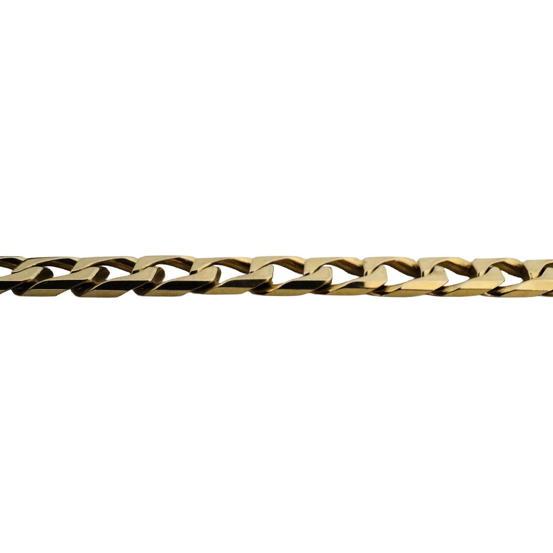 14k Yellow Gold 23g Solid Vintage 7mm Squared Curb Link Bracelet Italy 7.75"