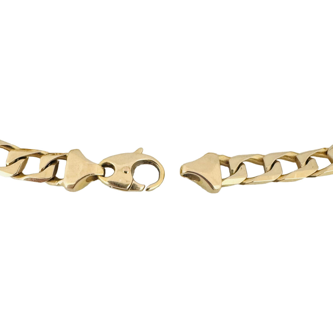 14k Yellow Gold 23g Solid Vintage 7mm Squared Curb Link Bracelet Italy 7.75"