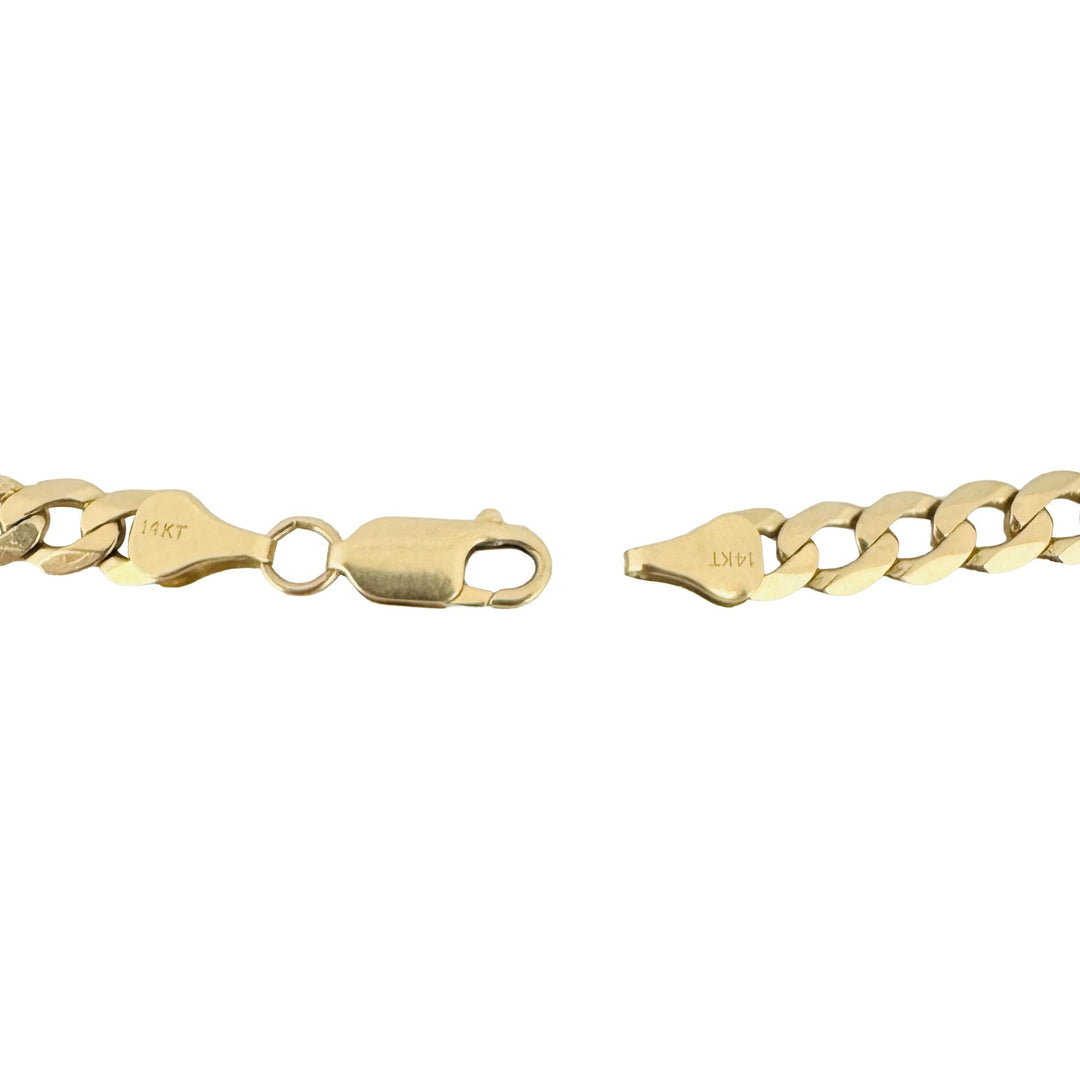 14k Yellow Gold 12g Solid Men's 6mm Curb Link Bracelet South Africa 8.5"