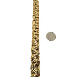 14K Yellow Gold 65g Heavy 14mm Triple Curb Link Necklace Italy 18.5"