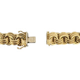 14K Yellow Gold 65g Heavy 14mm Triple Curb Link Necklace Italy 18.5"