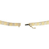 14k Yellow and White Gold 24g Greek Key Cleopatra Link Necklace Italy 17"