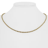 14k Yellow Gold 10g Solid Ladies 2.5mm Diamond Cut Rope Chain Necklace 18"