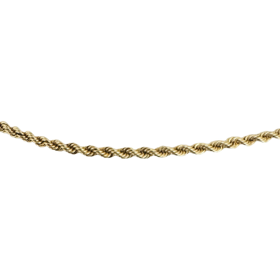 14k Yellow Gold 10g Solid Ladies 2.5mm Diamond Cut Rope Chain Necklace 18"