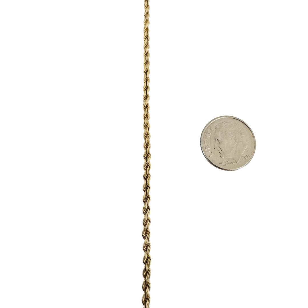 14k Yellow Gold 10g Solid Ladies 2.5mm Diamond Cut Rope Chain Necklace 18"